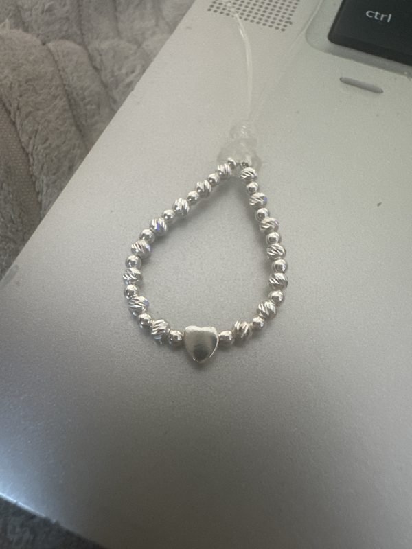 Mini heart shimmer ring