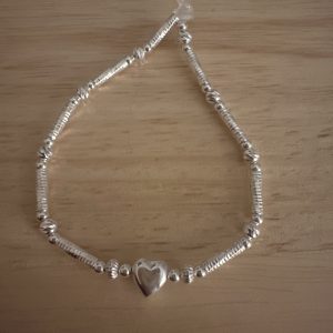 Textured oval heart bracelet