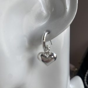 Heart hoop studs
