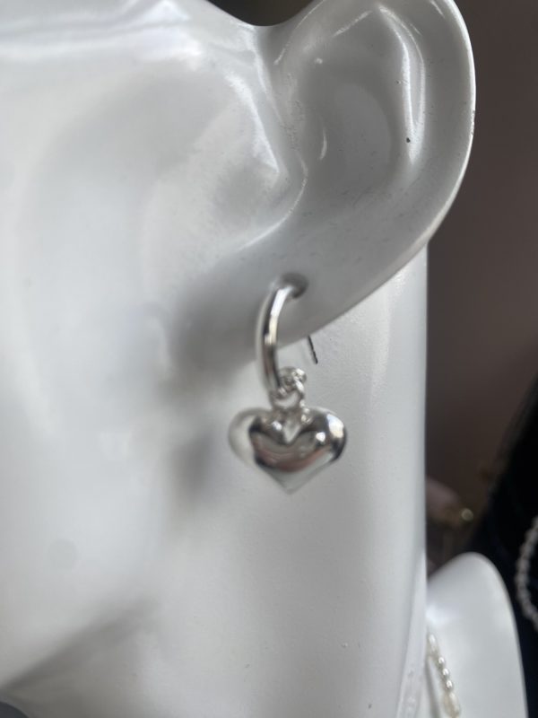 Heart hoop studs