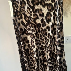 Leopard print midi skirt