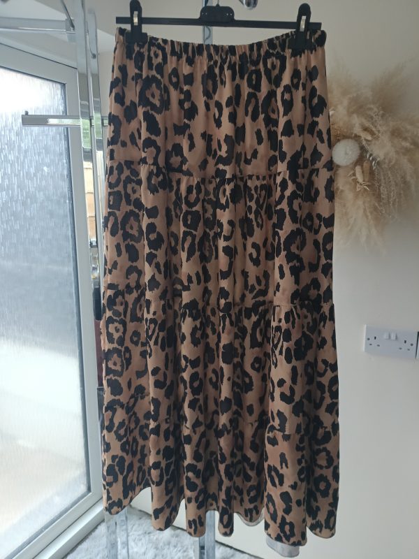 Leopard Tiered Maxi Skirt - Image 2