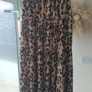 Leopard Tiered Maxi Skirt