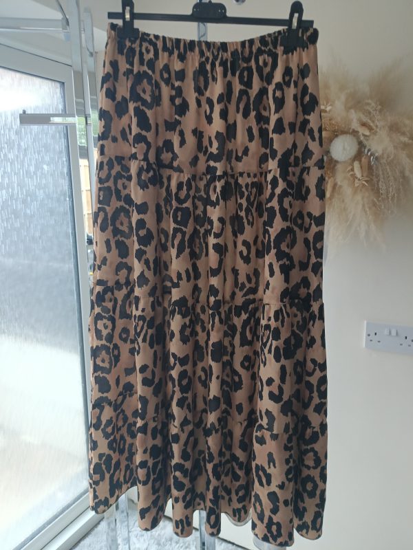 Leopard Tiered Maxi Skirt