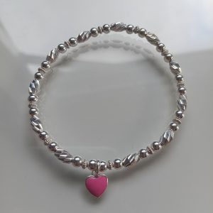 Texture bracelet with charm