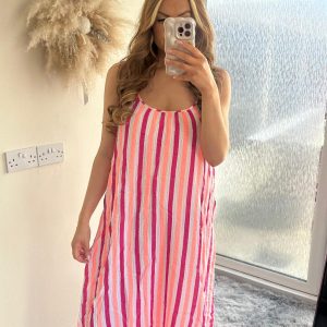 Pink stripe dress