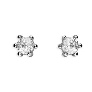 cz beaded studs sterling silver