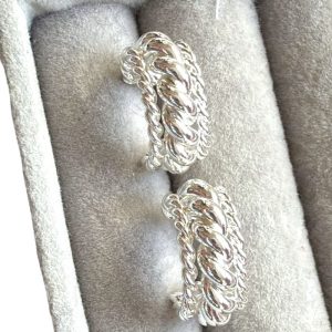 Twisted hoop studs
