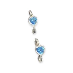 Blue heart CZ Huggies