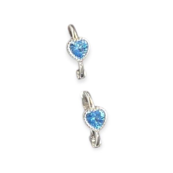 Blue heart CZ Huggies