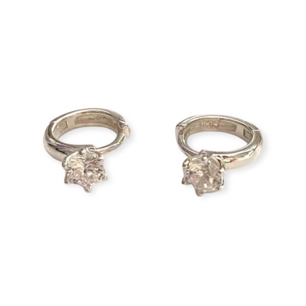 Large Cz stone huggie hoops - Image 2