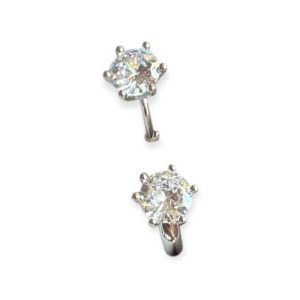 Large Cz stone huggie hoops