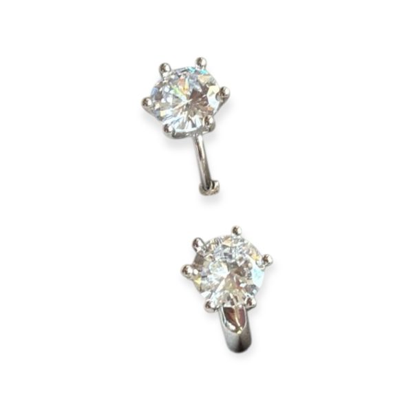 Large Cz stone huggie hoops