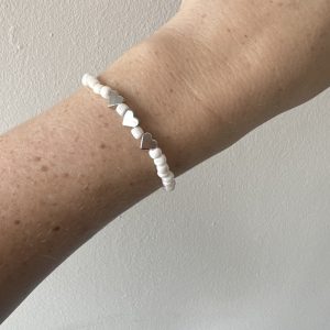 3 heart seed bead bracelet