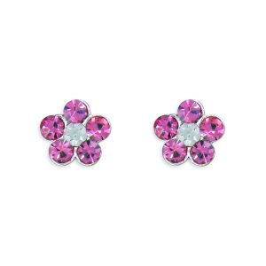 Cz flower studs sterling silver