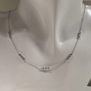 Multi CZ necklace 16-18” sterling silver