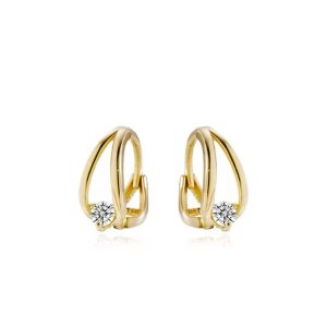 Gold cz Huggies sterling silver gold plating