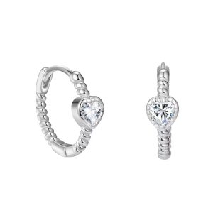 Clear cz heart Huggies