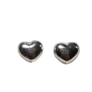 Chunky heart studs sterling silver