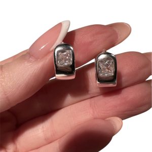 Cz Huggies sterling silver
