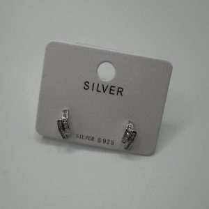 Double bar studs sterling silver