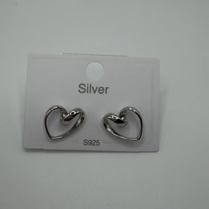 Twisted heart studs sterling silver